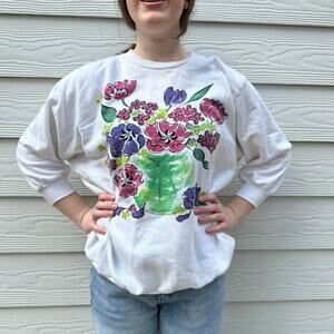 Vintage 90's Floral Print Crewneck Sweatshirt